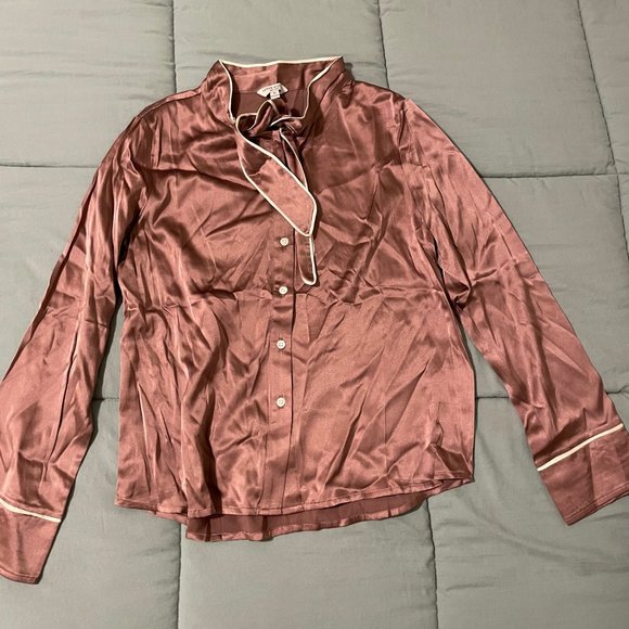 Petite Studio Silk Blouse -- Charlotte Top in Mauve - Picture 2 of 2